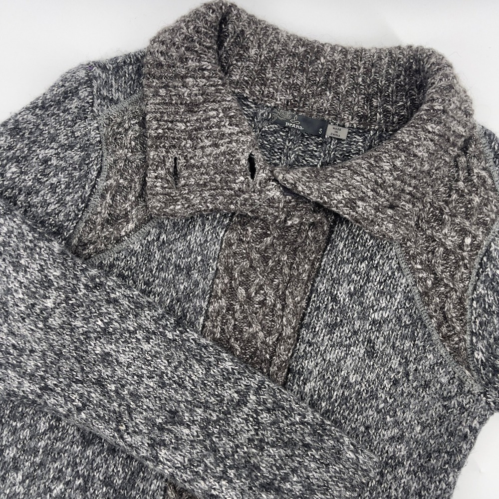 Prana Women's Gray Knit Long Sleeve Button Up‎ Cardigan Sweater Size S